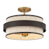 Minka Lavery Harbor Wrap 3 Light 16" Wide Semi-Flush Drum Ceiling Fixture Dark Bronze / Painted Legacy Brass