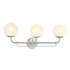 Minka Lavery Whitehall 3 Light 28" Wide Bathroom Vanity Light with Etched Glass Shades Brushed Nickel