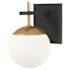 Minka Lighting Alluria 1 Light 10" Tall Bathroom Sconce with Etched Opal Glass Shade Weathered Black / Autumn Gold
