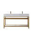 Miseno Bilbao 60" Free Standing Double Basin Vanity Set with Cabinet and Stone Vanity Top Brushed Gold