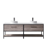 Miseno Murcia 84" Free Standing Double Basin Vanity Set with Cabinet and Stone Composite Vanity Top Mexican Oak