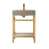 Miseno Funes 24" Free Standing Single Basin Vanity Set with Cabinet and Stone Vanity Top Brushed Gold / Gray