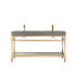 Miseno Funes 60" Free Standing Double Basin Vanity Set with Cabinet and Stone Vanity Top Brushed Gold / Gray
