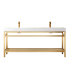 Miseno Ablitas 72" Free Standing Double Basin Vanity Set with Cabinet and Stone Composite Vanity Top Brushed Gold / White