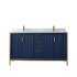Miseno Granada 60" Free Standing Double Basin Vanity Set with Cabinet and Stone Composite Vanity Top Royal Blue