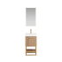 Miseno Alistair 18" Free Standing Single Basin Vanity Set with Cabinet and Ceramic Vanity Top with USB Port and Electrical Outlet and Matching Mirror North American Oak