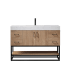 Miseno Alistair 48" Free Standing Single Basin Vanity Set with Cabinet and Stone Vanity Top with USB Port and Electrical Outlet North American Oak