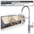 Miseno Kitchen Combo - 33" Double Basin Undermount Cast Iron Kitchen Sink with 60/40 Split and Pullout Spray Kitchen Faucet Biscuit / Polished Chrome