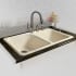 Miseno 33" Double Basin Drop In Cast Iron Kitchen Sink Biscuit
