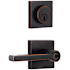 Miseno Lorton Flat Bar Single Cylinder Keyed Entry Door Lever Set and Deadbolt Combo Pack Oil Rubbed Bronze