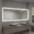 Miseno 84" x 35" Modern Rectangular Frameless Bathroom Wall Mirror with LED Lighting N/A