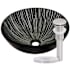 Miseno Circular 16-1/2" Tempered Glass Vessel Bathroom Sink Brushed Nickel Drain