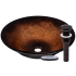 Miseno Circular 17-1/2" Tempered Glass Vessel Bathroom Sink Oil Rubbed Bronze Drain