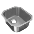 Miseno 17" Rectangular Stainless Steel Undermount Bar Sink Stainless Steel