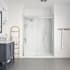 Miseno Bel 82-3/4" High x 60" Wide Sliding Frameless Shower Enclosure with Clear Glass Satin Nickel