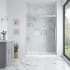 Miseno Bel 78-3/4" High x 60-3/16" Wide Sliding Semi Frameless Shower Door with Clear Glass Satin Nickel