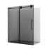 Miseno Echarri 78" High x 64" Wide Sliding Semi Frameless Shower Door with Tinted Glass Matte Black