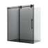 Miseno Echarri 78" High x 68" Wide Sliding Semi Frameless Shower Door with Tinted Glass Matte Black