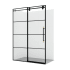 Miseno Losar 78" High x 48" Wide Sliding Framed Shower Door with Clear Glass Matte Black