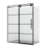 Miseno Losar 78" High x 60" Wide Sliding Framed Shower Door with Clear Glass Matte Black