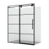 Miseno Losar 78" High x 64" Wide Sliding Framed Shower Door with Clear Glass Matte Black