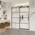Miseno Losar 78" High x 68" Wide Sliding Framed Shower Door with Clear Glass Matte Black