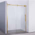 Miseno Massa 76" High x 60" Wide Sliding Semi Frameless Shower Door with Clear Glass Brushed Gold