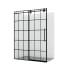Miseno Puente 78" High x 56" Wide Sliding Framed Shower Door with Clear Glass Matte Black