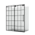 Miseno Puente 78" High x 64" Wide Sliding Framed Shower Door with Clear Glass Matte Black