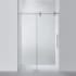 Miseno Villena 78" High x 52" Wide Sliding Frameless Shower Door with Clear Glass Brushed Nickel