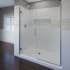 Miseno Swipe 72" High x 47"-48" Wide Hinged Frameless Shower Door with Clear Glass Brushed Nickel