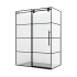 Miseno Losar 78" High x 56" Wide x 36" Deep Sliding Framed Shower Enclosure with Clear Glass Matte Black
