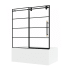 Miseno Losar 66" High x 60" Wide Sliding Framed Tub Door with Clear Glass Matte Black