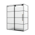 Miseno Losar 78" High x 60" Wide x 36" Deep Sliding Framed Shower Enclosure with Clear Glass Matte Black
