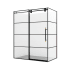Miseno Losar 78" High x 64" Wide x 36" Deep Sliding Framed Shower Enclosure with Clear Glass Matte Black
