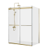 Miseno Spezia 76" High x 64" Wide x 35" Deep Sliding Frameless Shower Enclosure with Clear Glass Brushed Gold