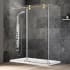 Miseno Villena 78" High x 52" Wide x 36" Deep Sliding Frameless Shower Enclosure with Clear Glass Brushed Gold