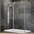 Miseno Villena 78" High x 60" Wide x 36" Deep Sliding Frameless Shower Enclosure with Clear Glass Brushed Gold
