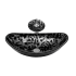 Miseno Hand Painted 21-1/2" Glass Vessel Bathroom Sink with Single Hole Bathroom Faucet and Pop-Up Drain Assembly Brushed Nickel