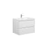 Miseno Aurora 24" Wall Mounted Single Basin Vanity Set with Cabinet and Acrylic Vanity Top Glossy Polar White