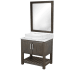 Miseno 30" Free Standing Single Basin Vanity Set with Cabinet, Quartz Vanity Top, Porcelain Vessel Sink and Mirror Cafe Mocha / Cafe Mocha Top / Brushed Nickel Hardware