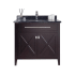 Miseno Wimbledon 36" Free Standing Single Basin Vanity Set with Cabinet and Marble Vanity Top Brown / Black Wood