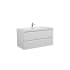 Miseno Aurora 42" Wall Mounted Single Basin Vanity Set with Cabinet and Acrylic Vanity Top Glossy Polar White