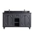 Miseno Odyssey 60" Free Standing Double Basin Vanity Set with Cabinet and Vanity Top Grey / Black Wood
