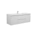Miseno Aurora 59" Wall Mounted Single Basin Vanity Set with Cabinet and Acrylic Vanity Top Glossy Polar White