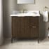 Miseno Indy 36" Free Standing Single Basin Vanity Set with Cabinet and Cultured Marble Vanity Top Dark Walnut / White Engineered Marble