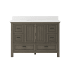 Miseno Brantley 48" Free Standing Vanity Set with Cabinet and Snow White Quartz Vanity Top Distressed Grey