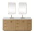 Miseno Cádiz 84" Free Standing Double Basin Vanity Set with Cabinet, Composite Stone Vanity Top and Mirror Washed Ash Grey