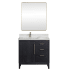 Miseno Gara 36" Free Standing Single Basin Vanity Set with Cabinet, Composite Stone Vanity Top and Mirror Fir Wood Black