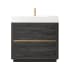 Miseno Huesca 36" Free Standing Single Basin Vanity Set with Cabinet and Composite Stone Vanity Top - No Mirror North American Black Oak